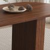 62.9 Inch Oval Dining Table for 6, Walnut Veneer MDF Tabletop with MDF Base,