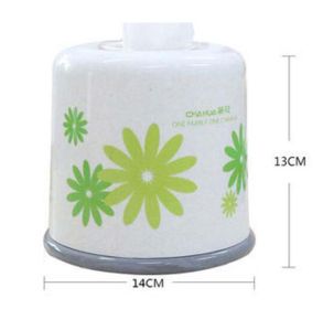 Elegant Flowers Pattern Round Tissue Box Tissue Holders 15x15 CM,Green